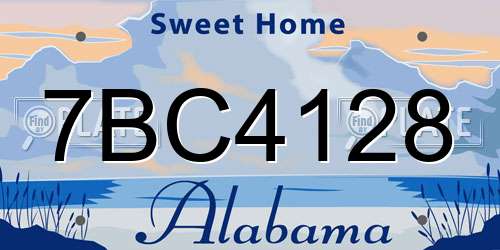 7BC4128 Alabama License Plate