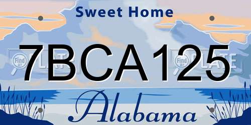 7BCA125 Alabama License Plate