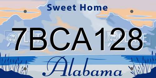 7BCA128 Alabama License Plate