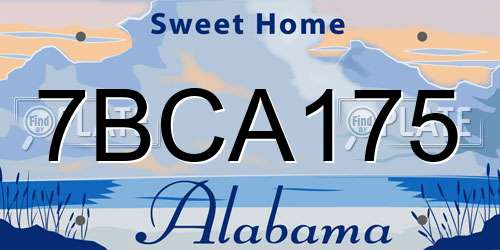 7BCA175 Alabama License Plate