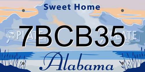 7BCB35 Alabama License Plate