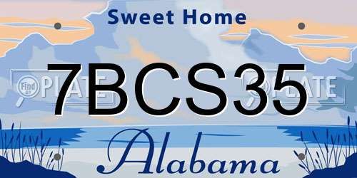 7BCS35 Alabama License Plate
