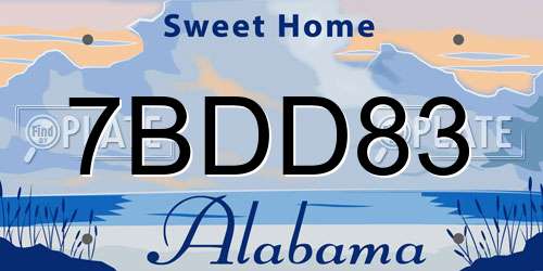 7BDD83 Alabama License Plate