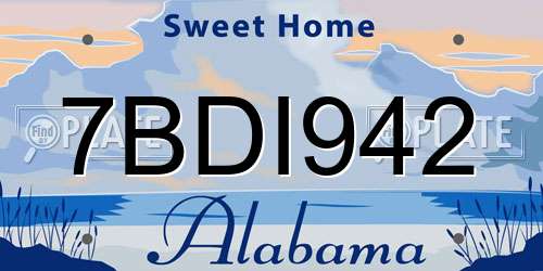 7BDI942 Alabama License Plate
