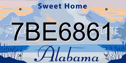 7BE6861 Alabama License Plate