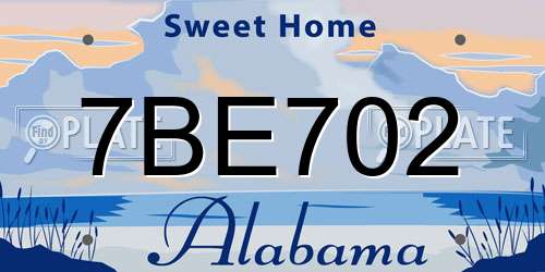 7BE702 Alabama License Plate