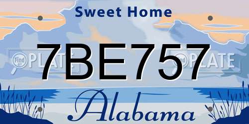 7BE757 Alabama License Plate