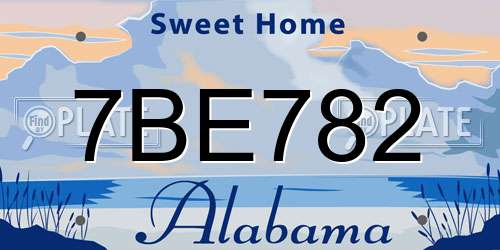 7BE782 Alabama License Plate