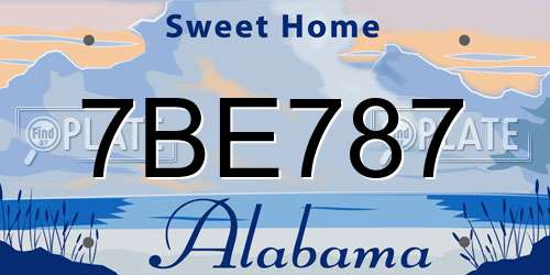 7BE787 Alabama License Plate