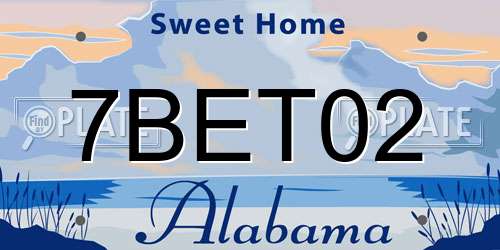 7BET02 Alabama License Plate