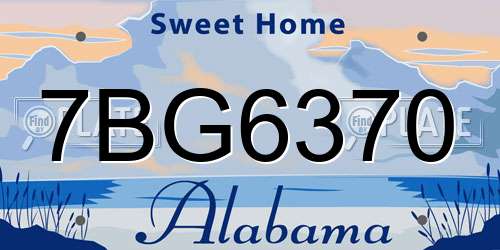 7BG6370 Alabama License Plate