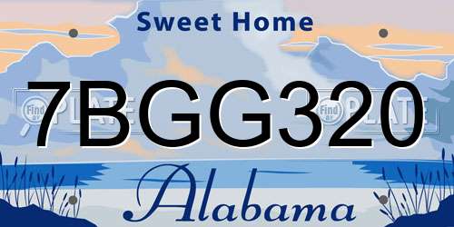 7BGG320 Alabama License Plate