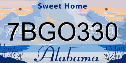 7BGO330 Alabama License Plate