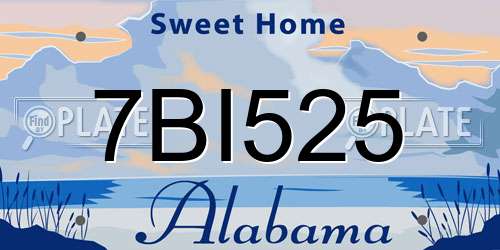 7BI525 Alabama License Plate