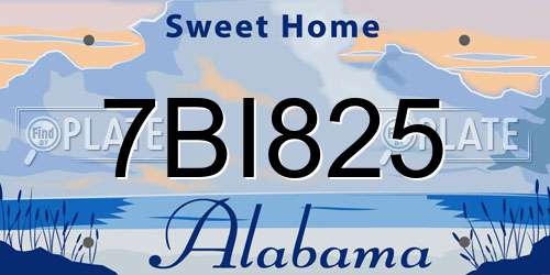 7BI825 Alabama License Plate