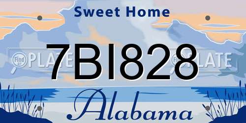 7BI828 Alabama License Plate