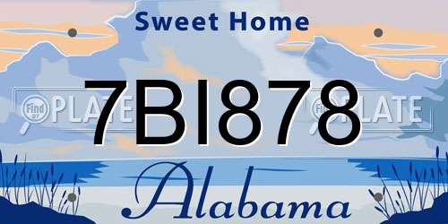 7BI878 Alabama License Plate