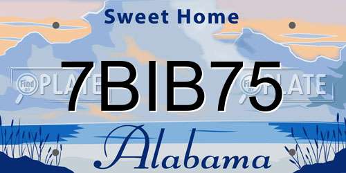 7BIB75 Alabama License Plate