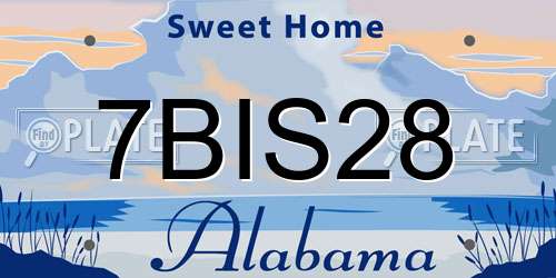 7BIS28 Alabama License Plate
