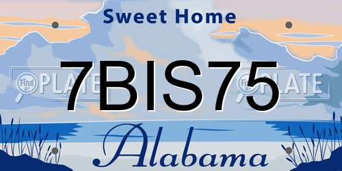 7BIS75 Alabama License Plate