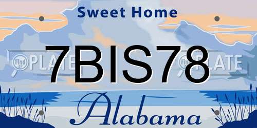7BIS78 Alabama License Plate