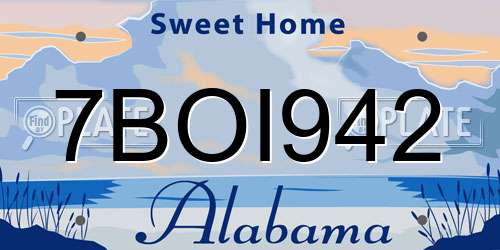 7BOI942 Alabama License Plate