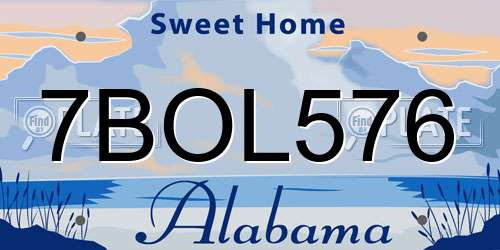 7BOL576 Alabama License Plate
