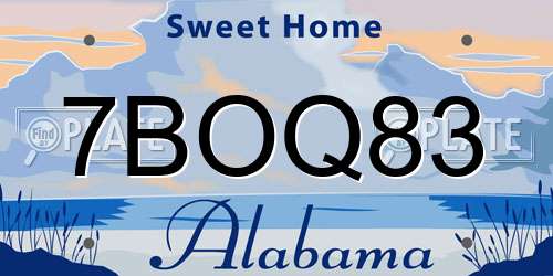 7BOQ83 Alabama License Plate
