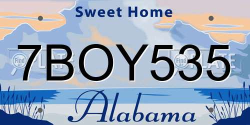 7BOY535 Alabama License Plate
