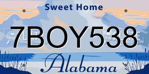 7BOY538 Alabama License Plate