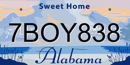 7BOY838 Alabama License Plate