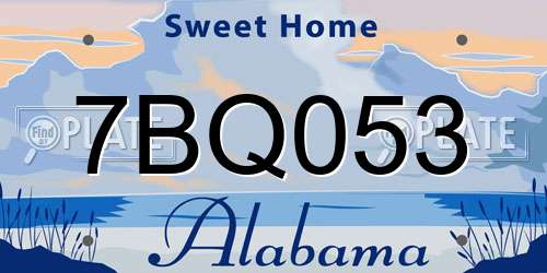 7BQ053 Alabama License Plate