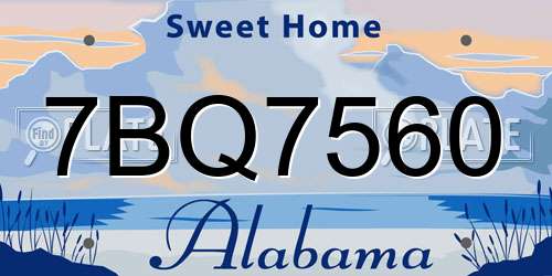 7BQ7560 Alabama License Plate