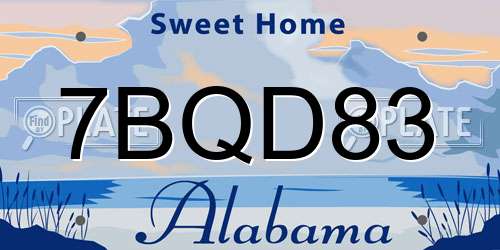 7BQD83 Alabama License Plate