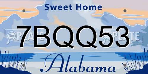 7BQQ53 Alabama License Plate