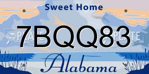 7BQQ83 Alabama License Plate
