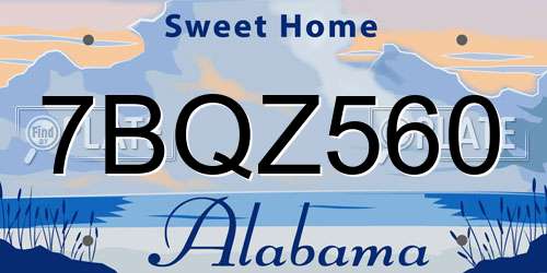 7BQZ560 Alabama License Plate