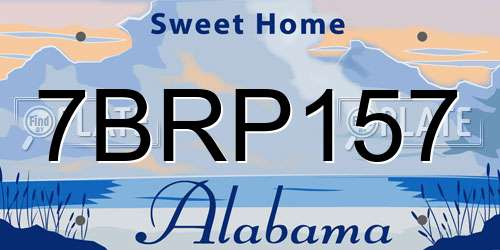 7BRP157 Alabama License Plate