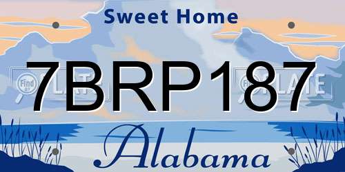 7BRP187 Alabama License Plate