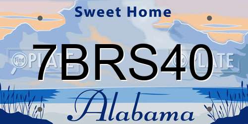 7BRS40 Alabama License Plate