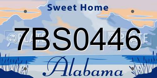 7BS0446 Alabama License Plate