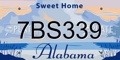 7BS339 Alabama License Plate