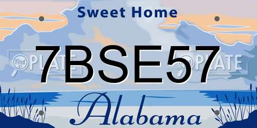 7BSE57 Alabama License Plate