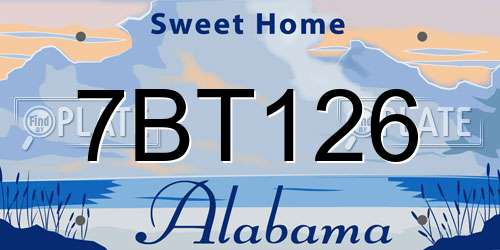 7BT126 Alabama License Plate
