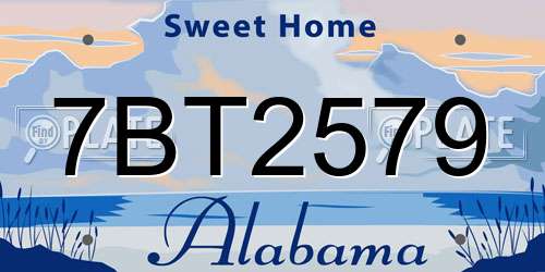 7BT2579 Alabama License Plate