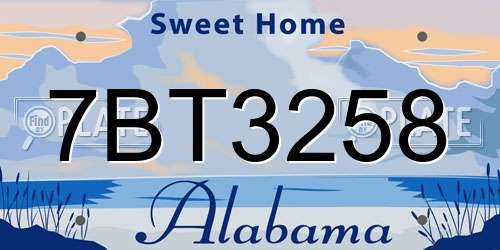 7BT3258 Alabama License Plate