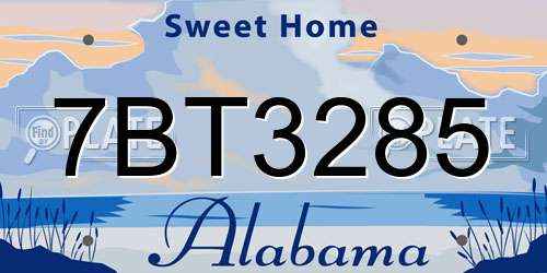7BT3285 Alabama License Plate