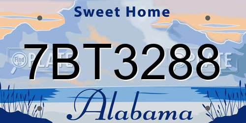 7BT3288 Alabama License Plate