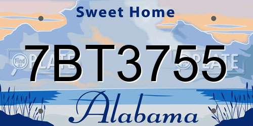 7BT3755 Alabama License Plate