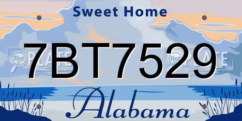 7BT7529 Alabama License Plate